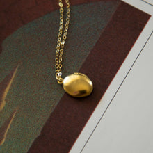Load image into Gallery viewer, Vintage Mini Brass Oval Locket Necklace