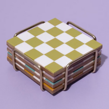 Load image into Gallery viewer, Checkered Coasters with Stand