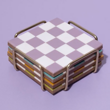 Load image into Gallery viewer, Checkered Coasters with Stand