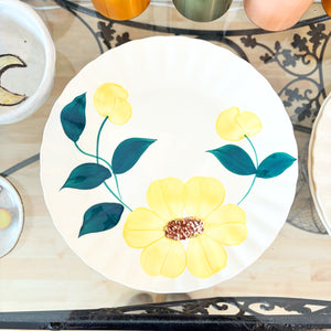 Yellow Blue Ridge Floral Plate