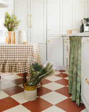 Load image into Gallery viewer, Hazelnut Ruffled Gingham Tablecloth