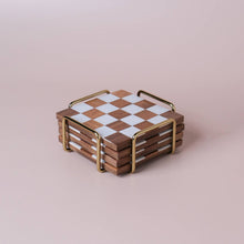 Load image into Gallery viewer, Checkered Coasters with Stand
