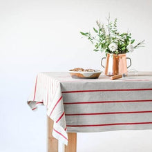 Load image into Gallery viewer, Red Striped Tablecloth