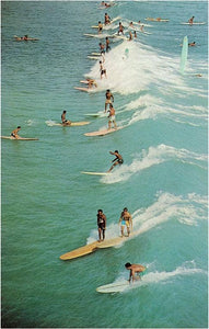Surfing with Longboards Print