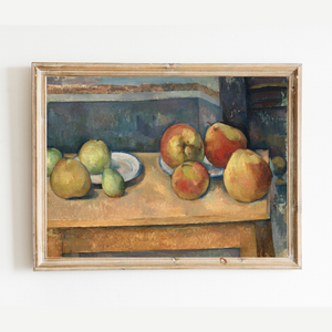Still Life with Apples and Pears Antique Art Print