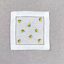 Load image into Gallery viewer, Lemon Embroidered Cocktail Napkin Set
