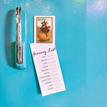 Load image into Gallery viewer, Little Witch on a Pumpkin Magnet
