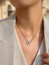 Load image into Gallery viewer, Trixie Two Tone Circle Necklace
