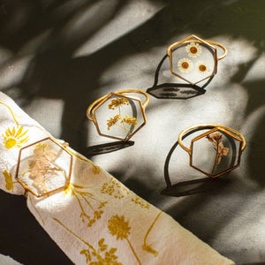 Earth Tones Floral Napkin Ring Set