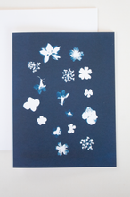 Load image into Gallery viewer, Cyanotype Botanical Flower Greeting Card
