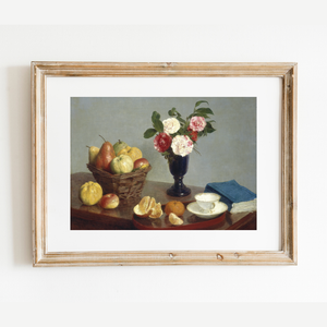 Still Life with Fruit and Flowers Art Print