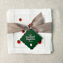 Load image into Gallery viewer, Tomato Embroidered Cocktail Napkin Set
