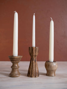 Wooden Candle Holders Set