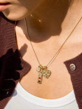 Load image into Gallery viewer, Floral Heart Charm Necklace
