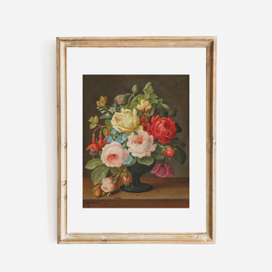 Still Life Florals 19th Century I Antique Art Print