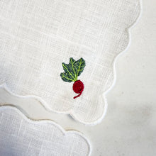 Load image into Gallery viewer, Veggie Scalloped Embroidered Cocktail Napkin Set
