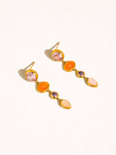 Load image into Gallery viewer, Évie Pink Gemstone Drop Earrings
