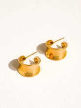 Load image into Gallery viewer, Yves Wide Dome Hoop Earrings
