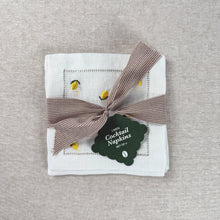 Load image into Gallery viewer, Lemon Embroidered Cocktail Napkin Set
