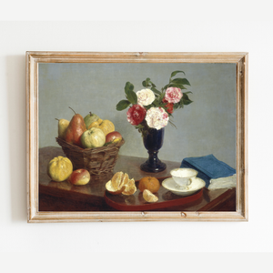 Still Life with Fruit and Flowers Art Print