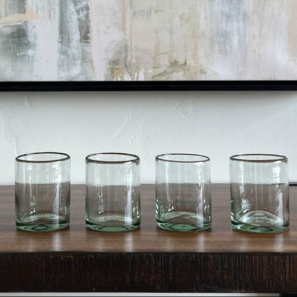 Handblown Mexican Double Old Fashion Glasses