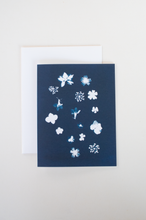 Load image into Gallery viewer, Cyanotype Botanical Flower Greeting Card
