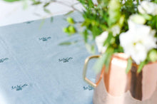 Load image into Gallery viewer, Blue Fleur Embroidered Tablecloth
