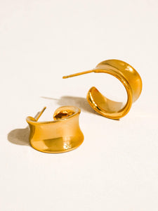 Yves Wide Dome Hoop Earrings