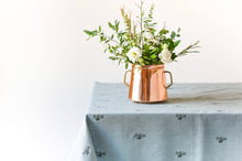 Load image into Gallery viewer, Blue Fleur Embroidered Tablecloth
