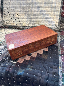 1970s Wooden Box with Shell Inlay