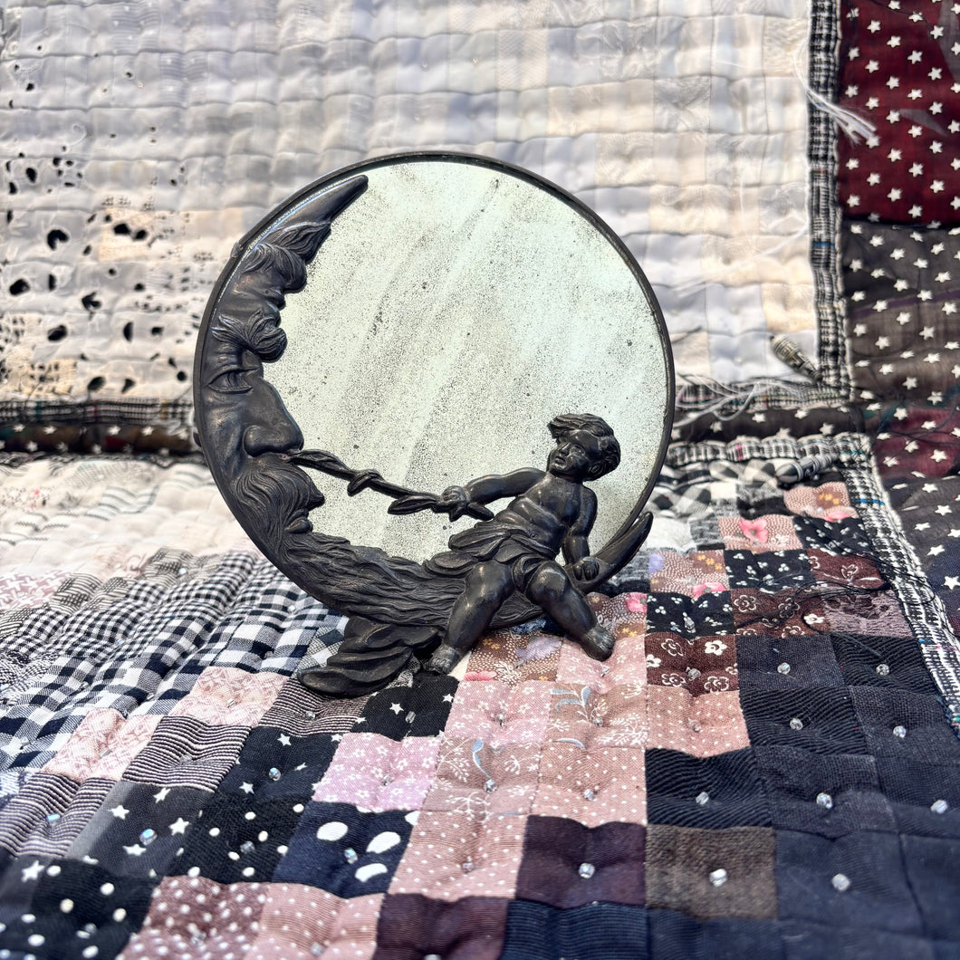 1890s Cherub + The Moon Round Frame