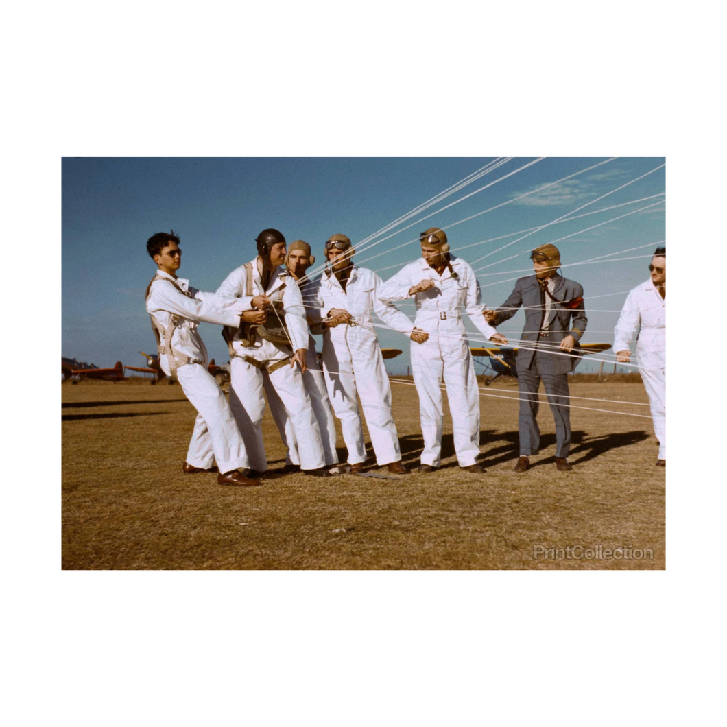 1942 Parachute Instruction Photograph Print
