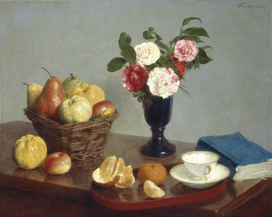 Still Life with Fruit and Flowers Art Print