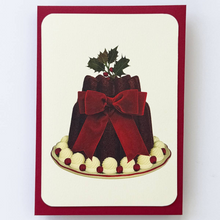Load image into Gallery viewer, Christmas Plum Pudding with Red Bow Card
