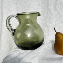 Load image into Gallery viewer, Handblown Olive Bola Pitcher
