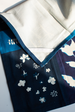 Load image into Gallery viewer, Cyanotype Flower Plant Patchwork Organic Cotton Tea Towel

