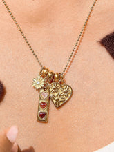 Load image into Gallery viewer, Floral Heart Charm Necklace
