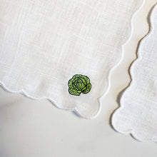 Load image into Gallery viewer, Veggie Scalloped Embroidered Cocktail Napkin Set
