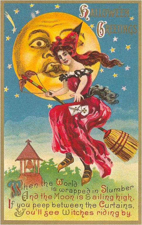 Witch and the Moon Postcard