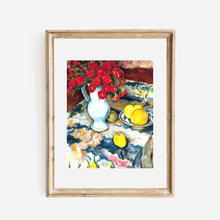 Load image into Gallery viewer, Red Carnations in Vase Antique Print
