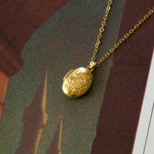 Load image into Gallery viewer, Vintage Mini Brass Oval Locket Necklace
