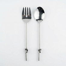 Load image into Gallery viewer, Knotted Silver Serving Set
