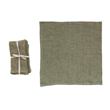 Load image into Gallery viewer, Olive Stonewashed Linen Napkin Set
