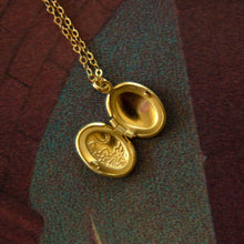 Load image into Gallery viewer, Vintage Mini Brass Oval Locket Necklace
