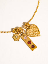 Load image into Gallery viewer, Floral Heart Charm Necklace
