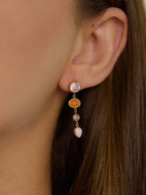 Load image into Gallery viewer, Évie Pink Gemstone Drop Earrings
