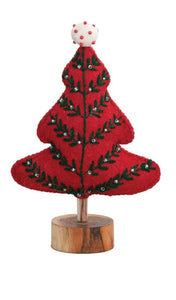 Wool Felt Embroidered Trees