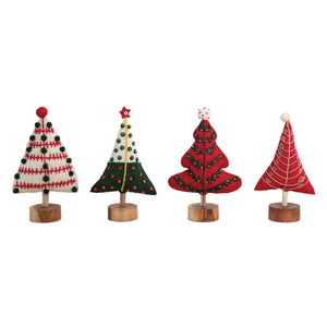Wool Felt Embroidered Trees