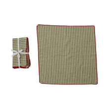 Load image into Gallery viewer, Green Plaid Cotton Napkins, Set of 4
