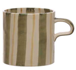 Striped Stoneware Mugs